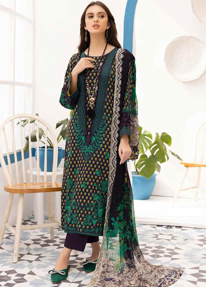 Print Melody by Charizma Embroidered Marina Suits Unstitched 3 Piece CRZ22MC PEW-10 - Winter Collection