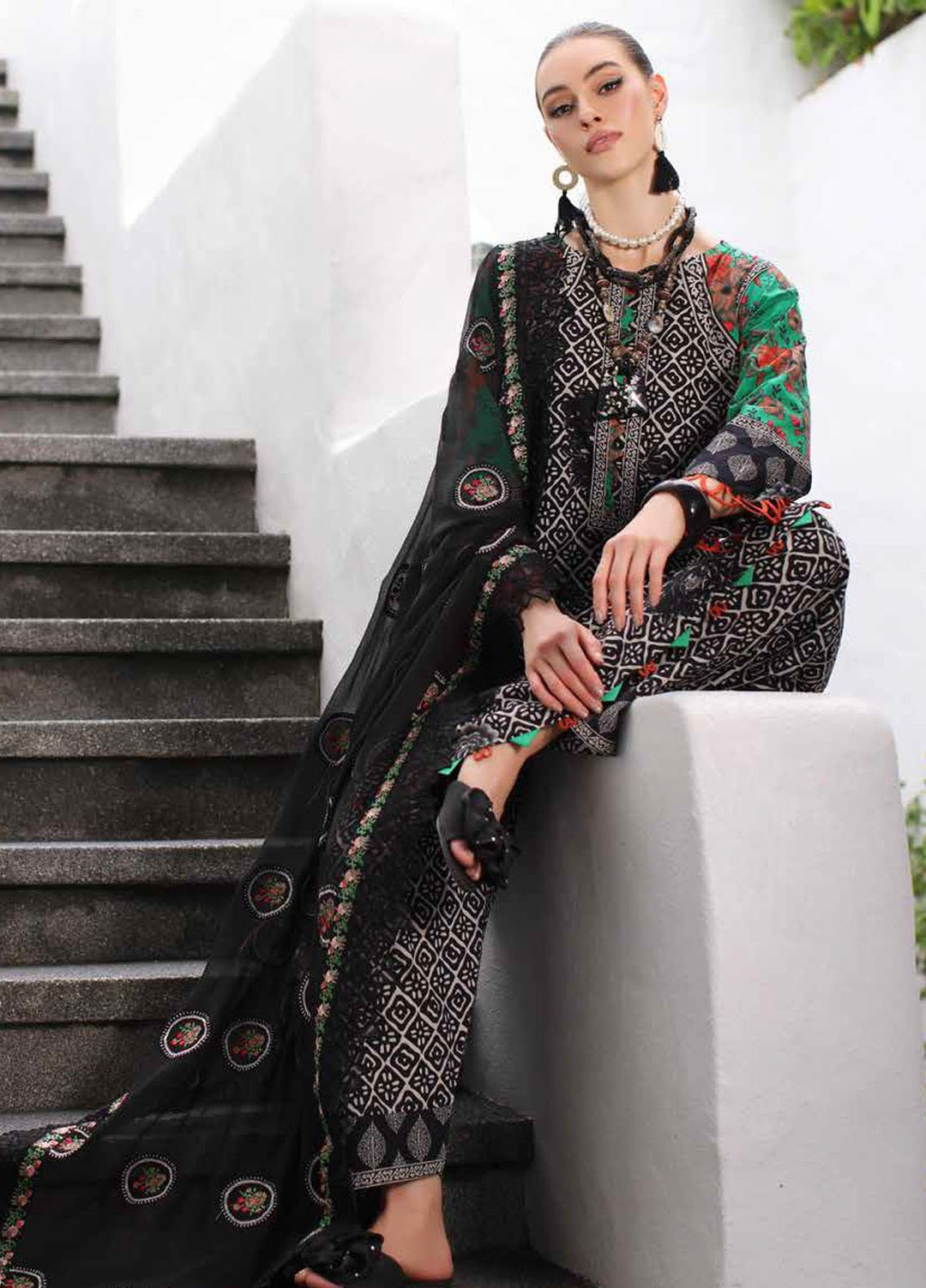 Charizma Printed Lawn Suits Unstitched 3 Piece CRZ24PM PM4-09 - Summer Collection