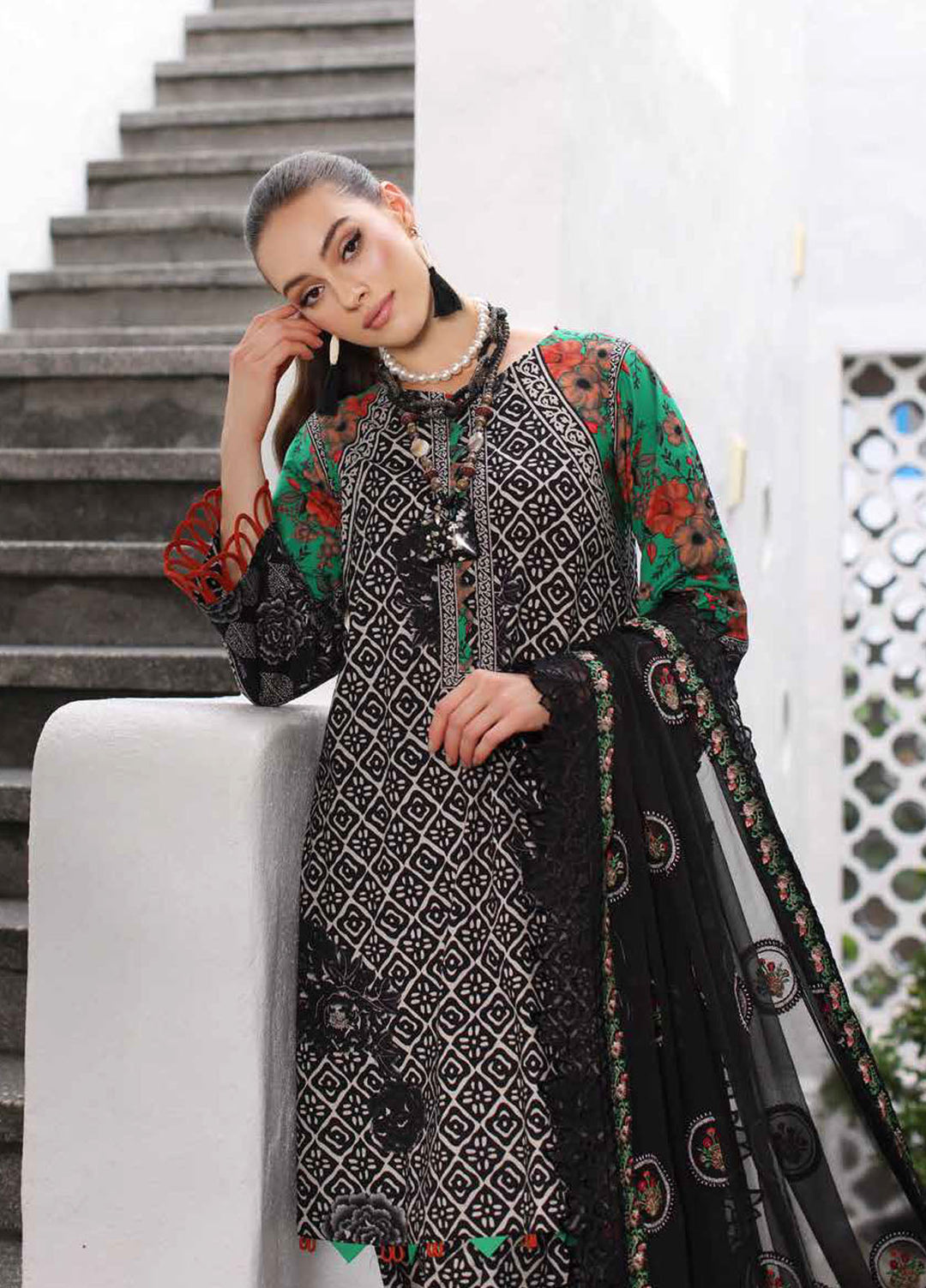 Charizma Printed Lawn Suits Unstitched 3 Piece CRZ24PM PM4-09 - Summer Collection