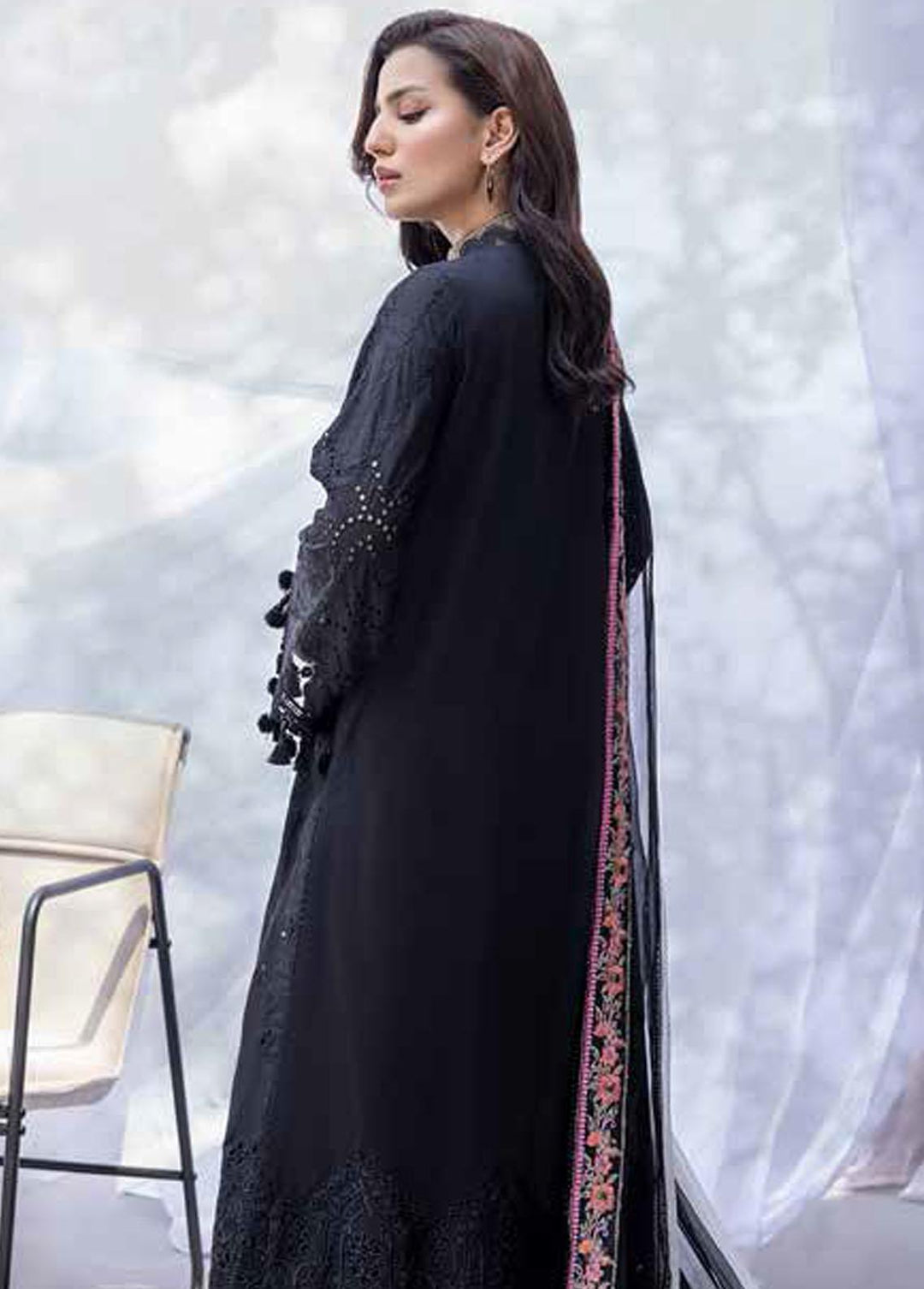 Qara By Charizma Embroidered Lawn Suits Unstitched 3 Piece CRZ22-QB2 CQ-12 - Black & White Collection