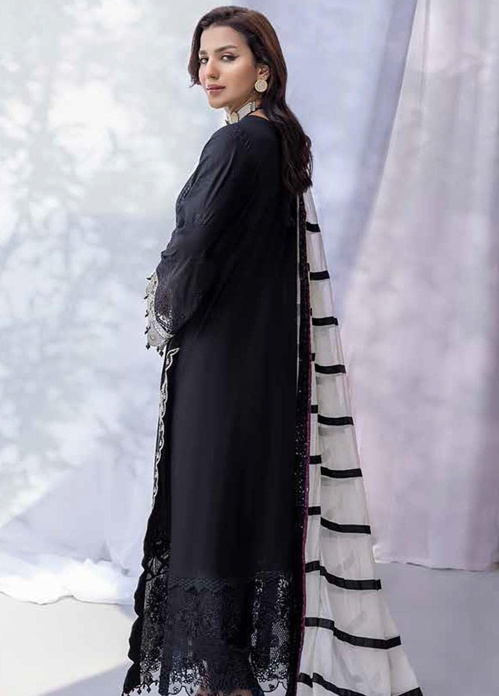 Qara By Charizma Embroidered Lawn Suits Unstitched 3 Piece CRZ22-QB2 CQ-14 - Black & White Collection