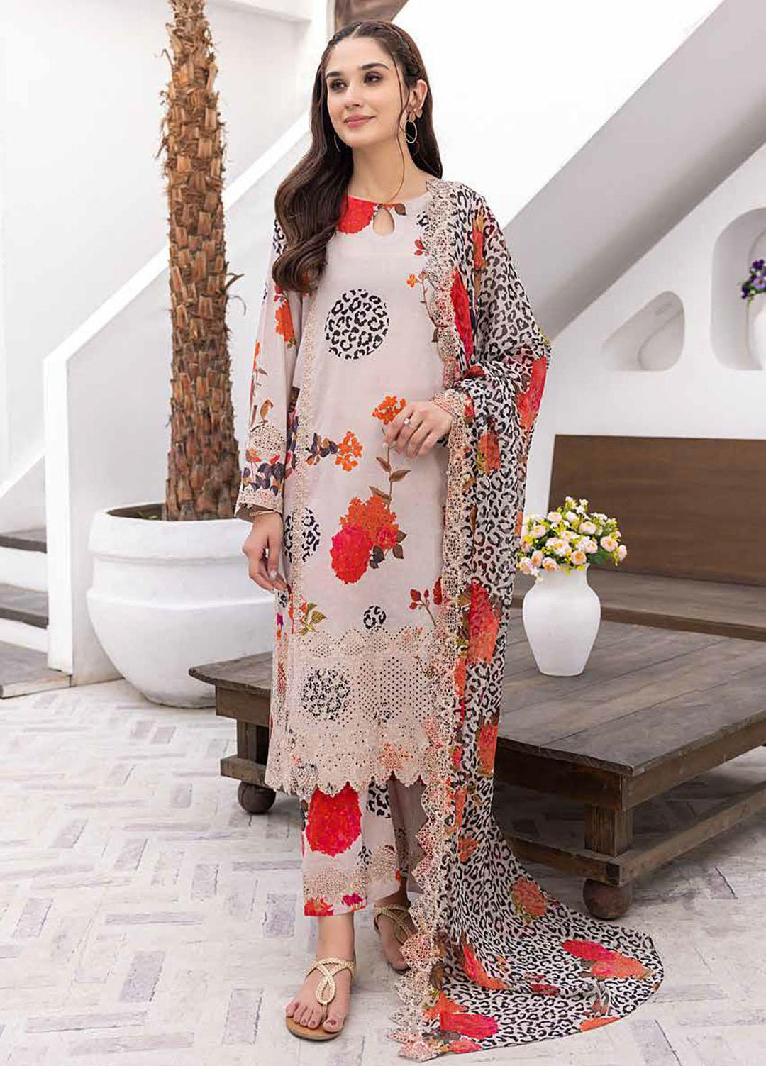 Rang-e-Bahaar By Charizma Embroidered Lawn Suits Unstitched 3 Piece CRZ23RB-V2 CRB-12 - Spring / Summer Collection