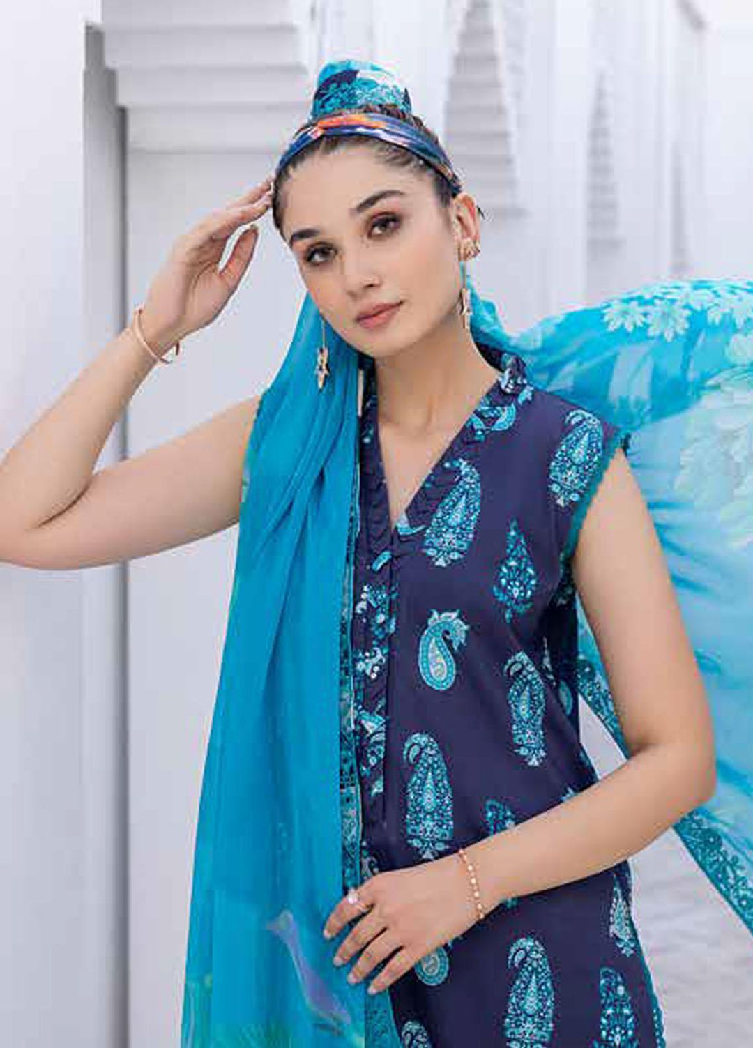 Rang-e-Bahaar By Charizma Embroidered Lawn Suits Unstitched 3 Piece CRZ23RB-V2 CRB-13 - Spring / Summer Collection