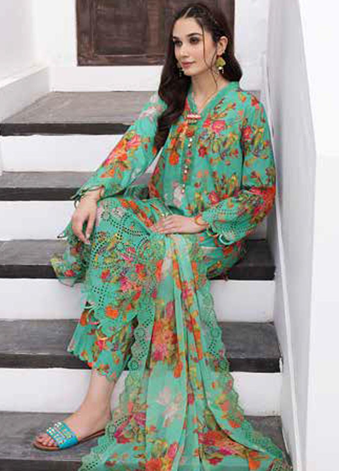 Rang-e-Bahaar By Charizma Embroidered Lawn Suits Unstitched 3 Piece CRZ23RB-V2 CRB-15 - Spring / Summer Collection