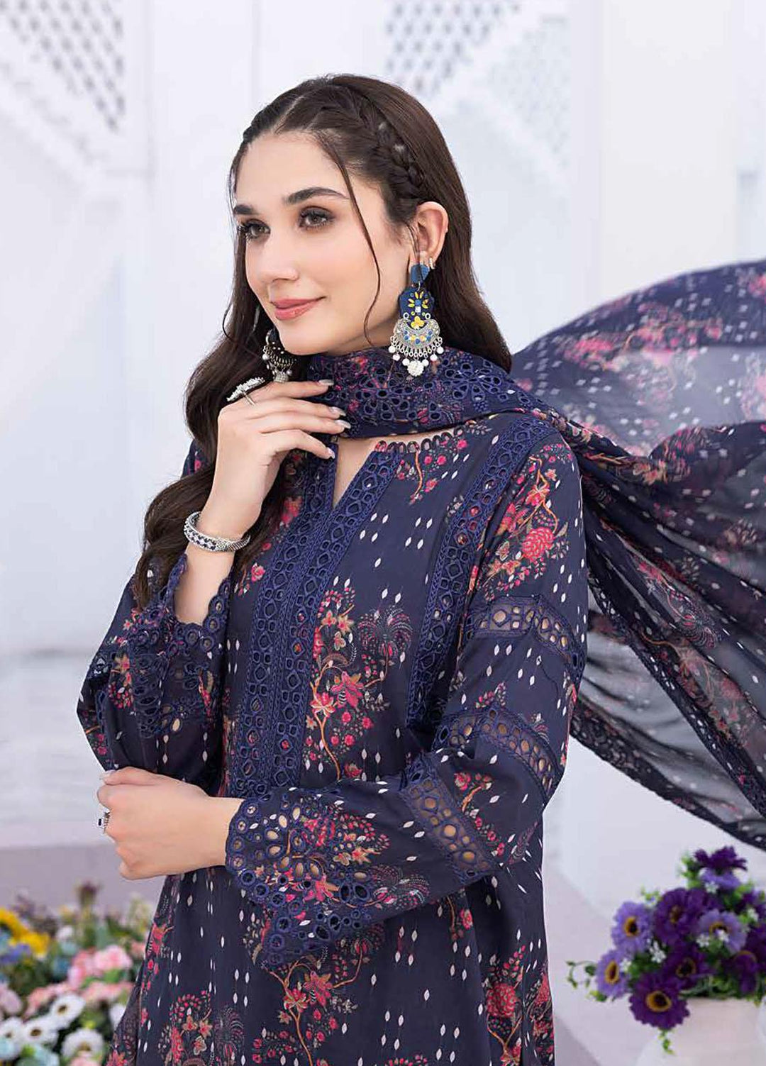 Rang-e-Bahaar By Charizma Embroidered Lawn Suits Unstitched 3 Piece CRZ23RB-V2 CRB-16 - Spring / Summer Collection