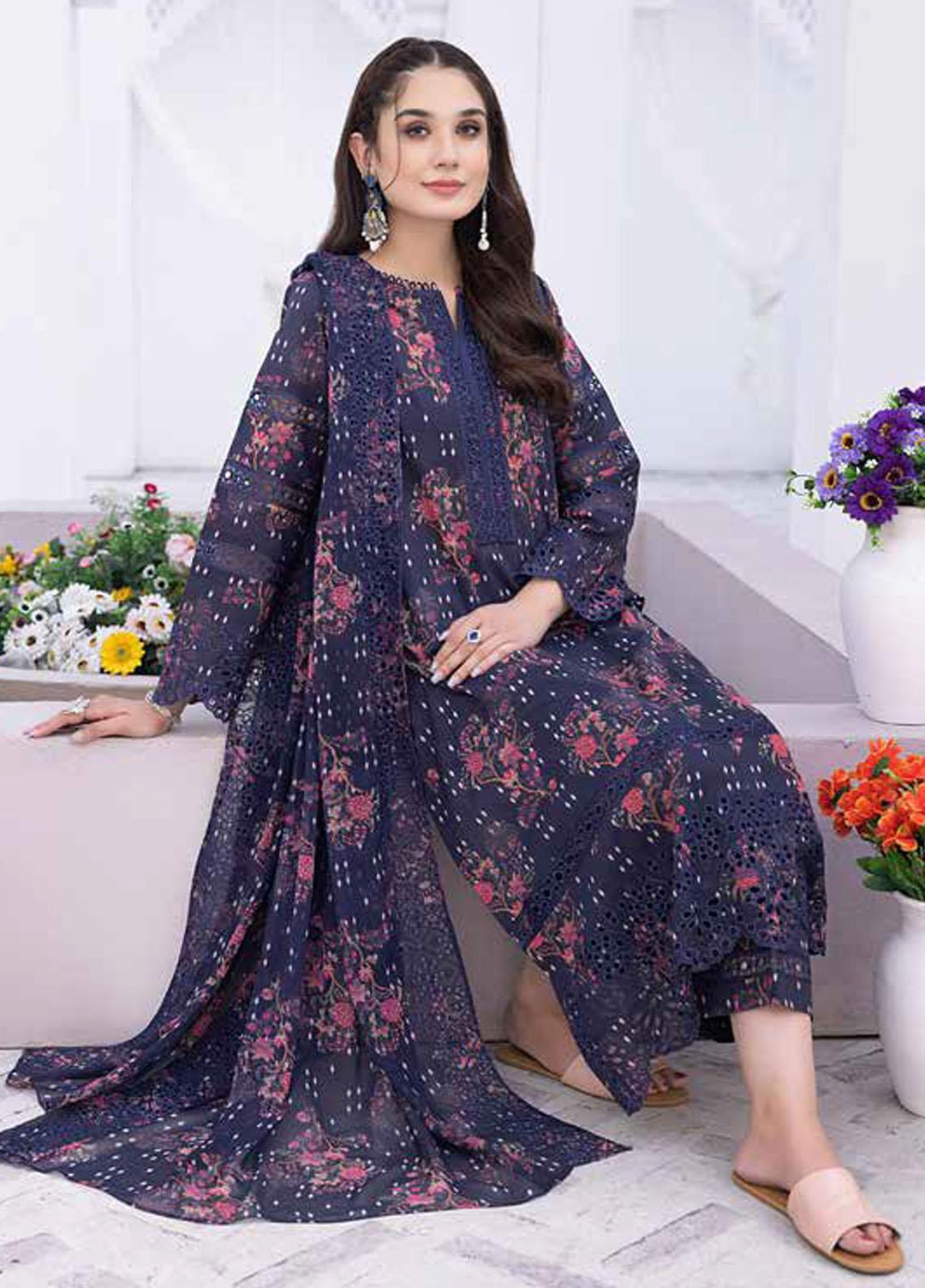 Rang-e-Bahaar By Charizma Embroidered Lawn Suits Unstitched 3 Piece CRZ23RB-V2 CRB-16 - Spring / Summer Collection
