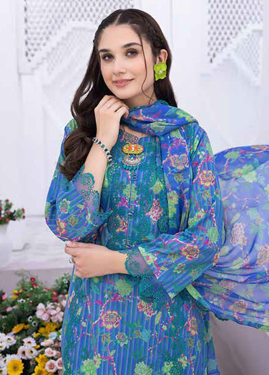 Rang-e-Bahaar By Charizma Embroidered Lawn Suits Unstitched 3 Piece CRZ23RB-V2 CRB-17 - Spring / Summer Collection