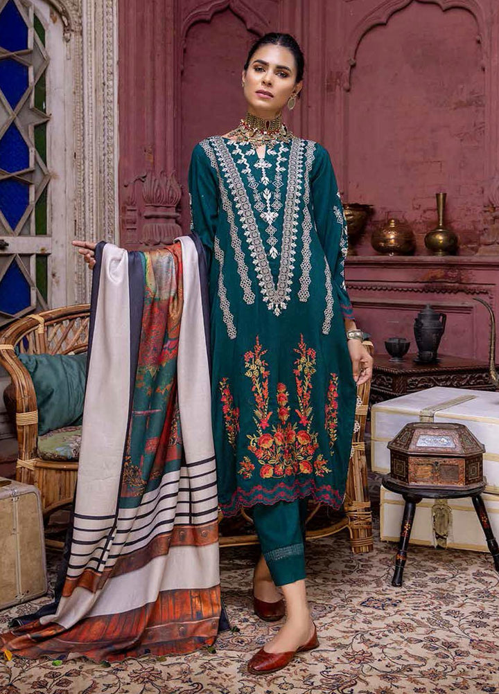 Charizma Embroidered Leather Suits Unstitched 3 Piece CRZ21RL RMW-01 - Winter Collection