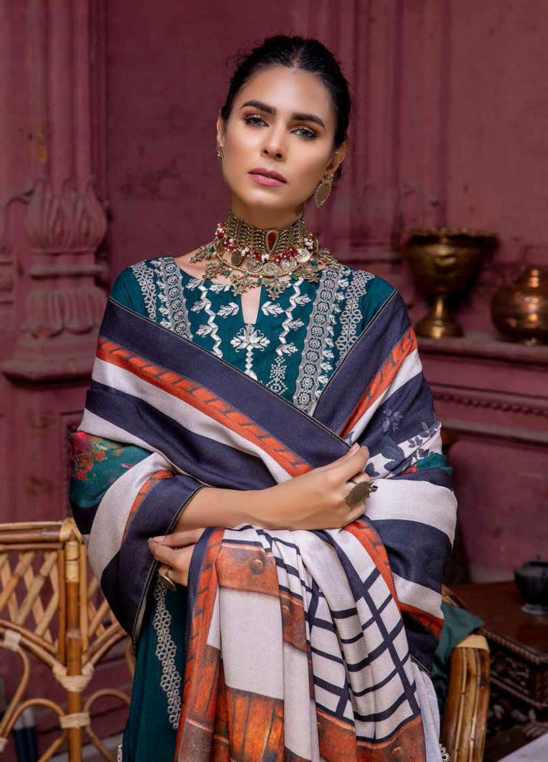 Charizma Embroidered Leather Suits Unstitched 3 Piece CRZ21RL RMW-01 - Winter Collection