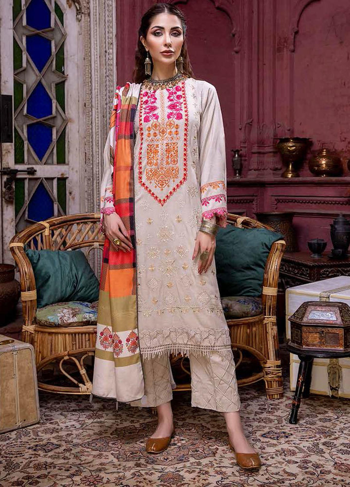 Charizma Embroidered Leather Suits Unstitched 3 Piece CRZ21RL RMW-02 - Winter Collection