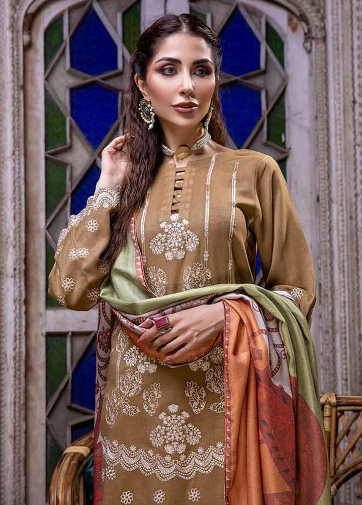 Charizma Embroidered Leather Suits Unstitched 3 Piece CRZ21RL RMW-05 - Winter Collection