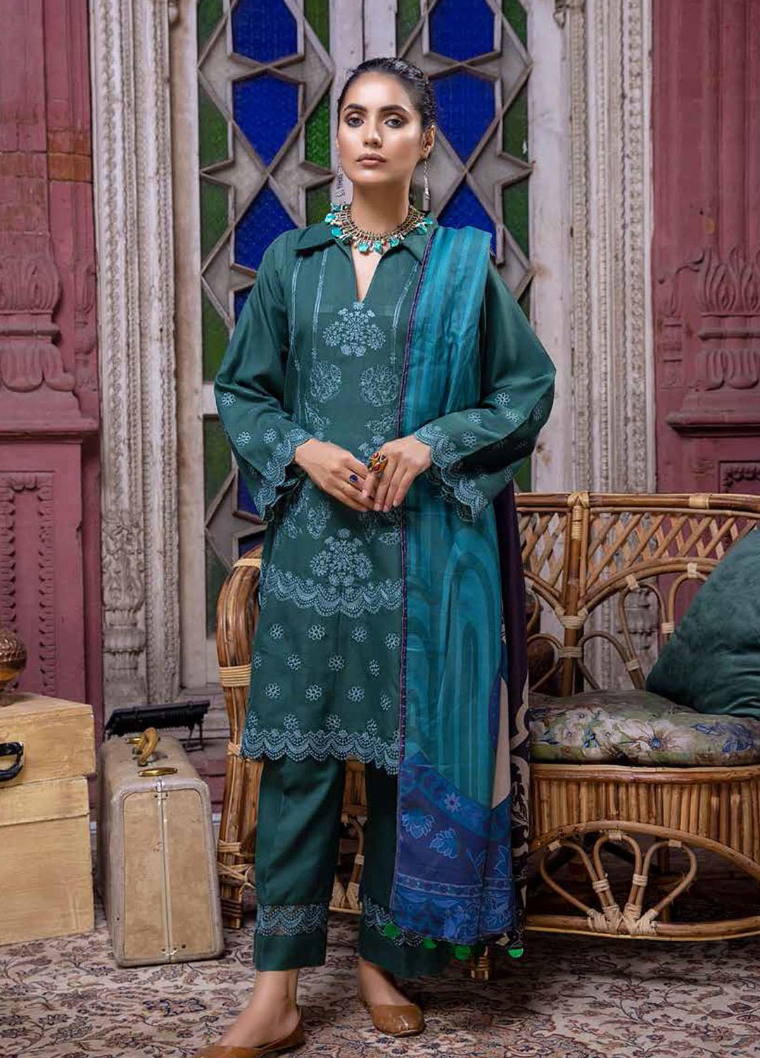 Charizma Embroidered Leather Suits Unstitched 3 Piece CRZ21RL RMW-06 - Winter Collection