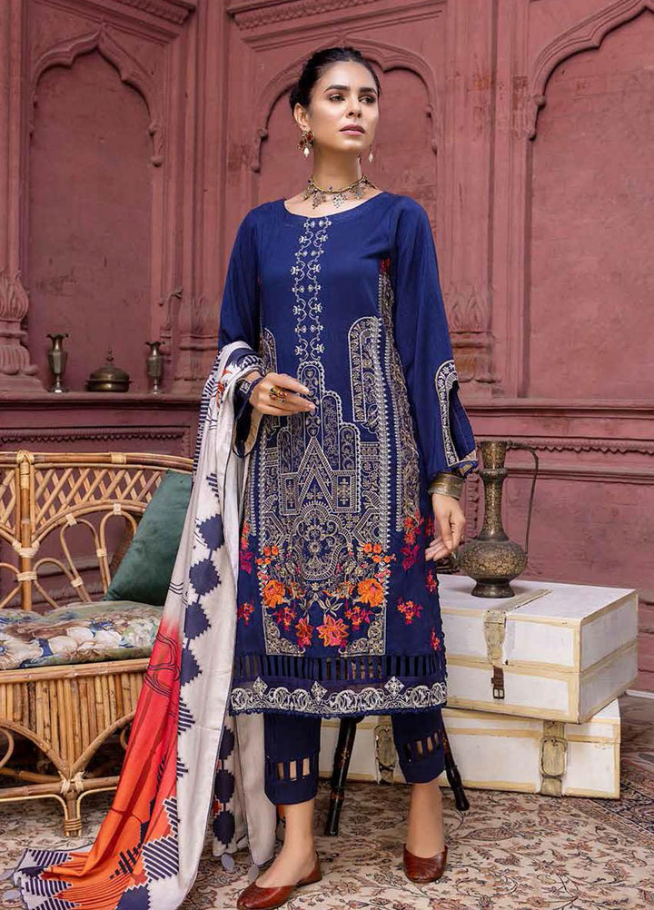 Charizma Embroidered Leather Suits Unstitched 3 Piece CRZ21RL RMW-07 - Winter Collection