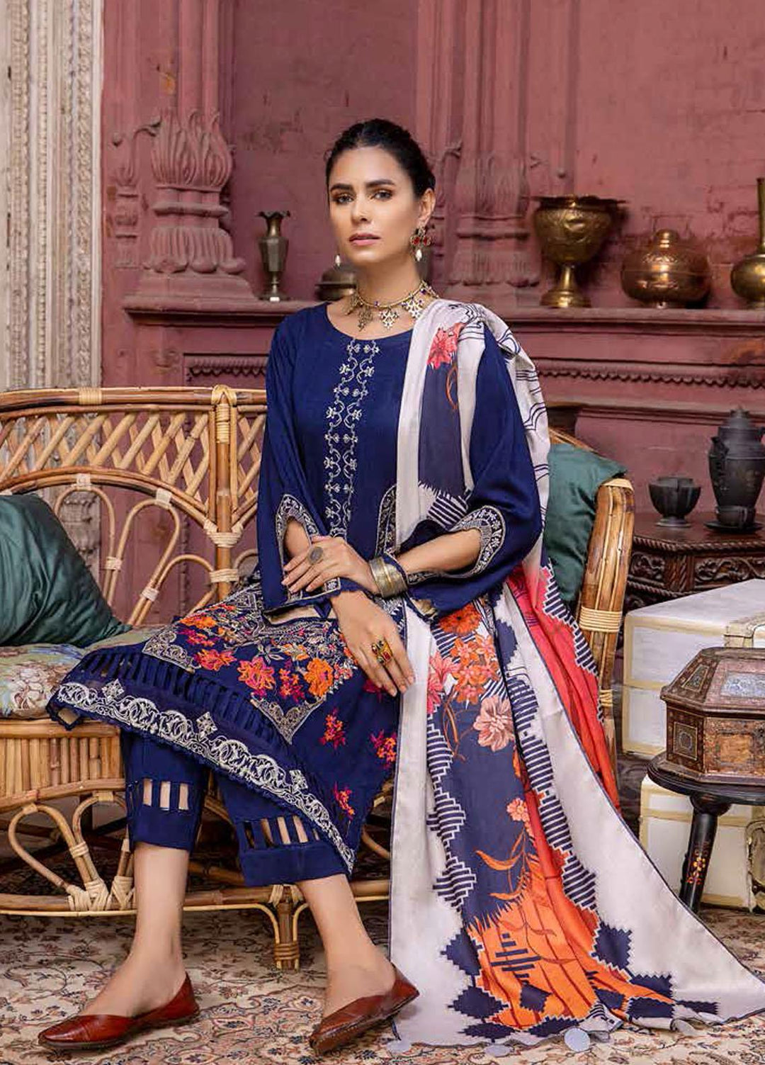 Charizma Embroidered Leather Suits Unstitched 3 Piece CRZ21RL RMW-07 - Winter Collection