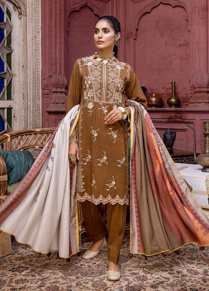 Charizma Embroidered Leather Suits Unstitched 3 Piece CRZ21RL RMW-08 - Winter Collection