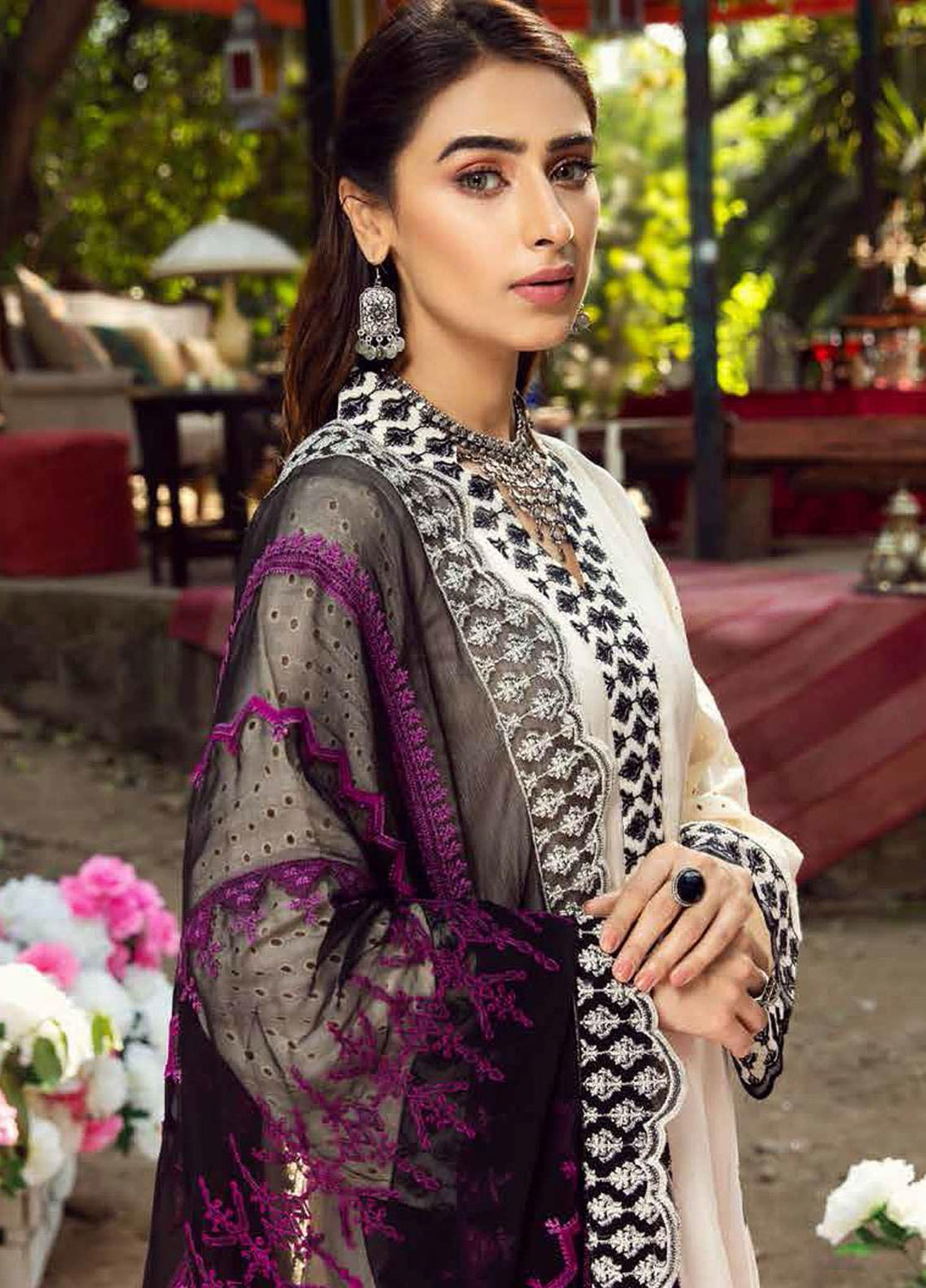 Charizma Embroidered Lawn Suits Unstitched 3 Piece CRZ21BN EBL-08 - Summer Collection
