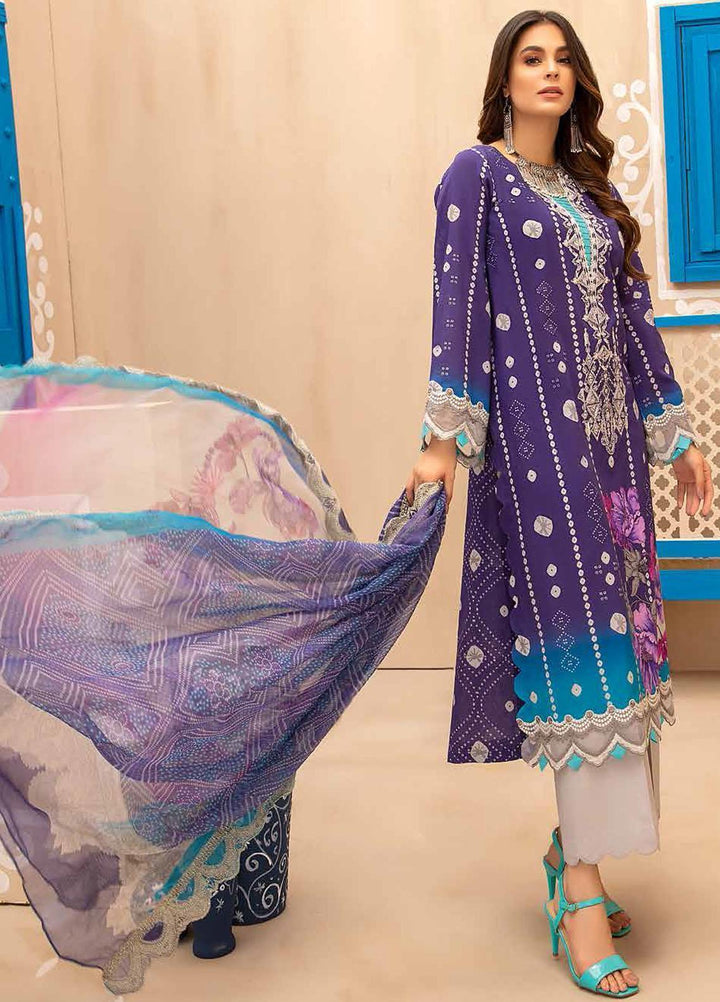 Chunri By Charizma Embroidered Lawn Suits Unstitched 3 Piece CRZ21CH 08 - Luxury Collection