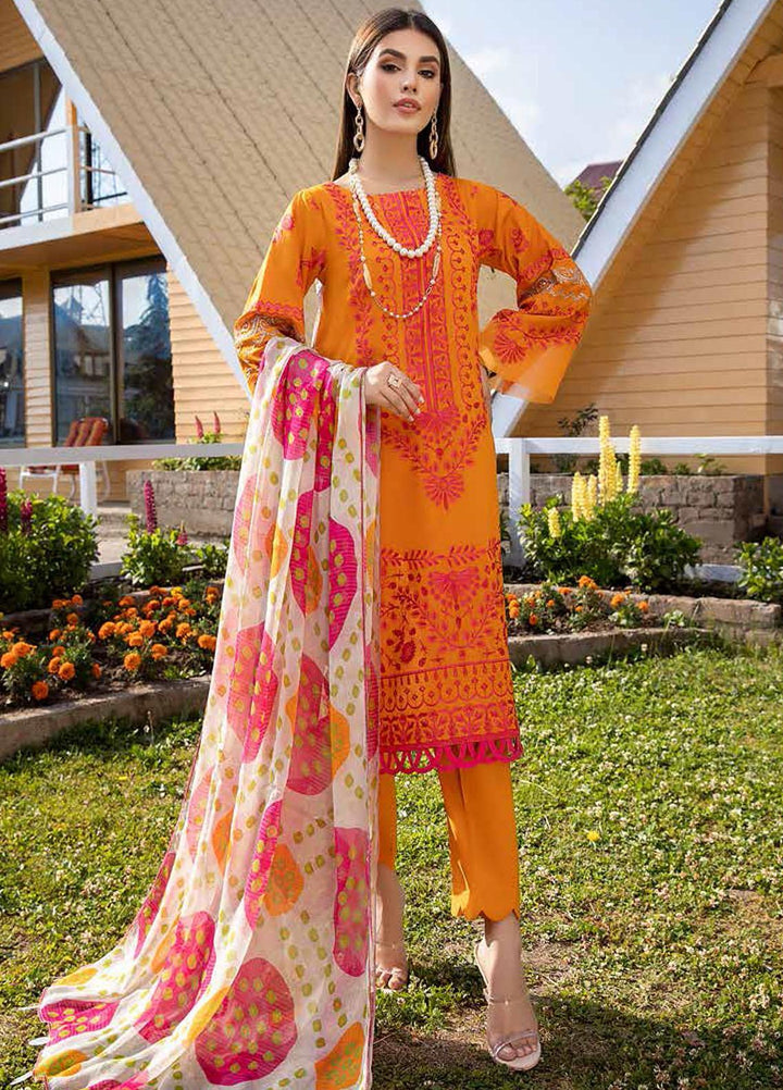 Charizma Embroidered Lawn Suits Unstitched 3 Piece CRZ21LS CSL-02 - Summer Collection