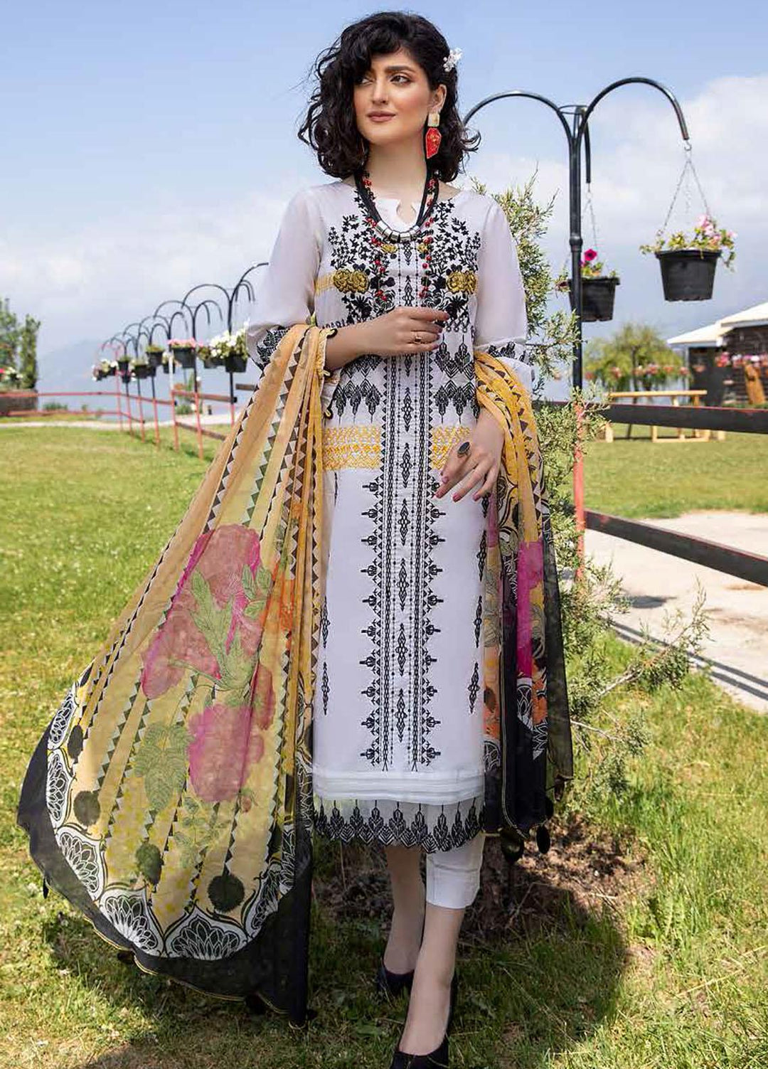 Charizma Embroidered Lawn Suits Unstitched 3 Piece CRZ21LS CSL-11 - Summer Collection