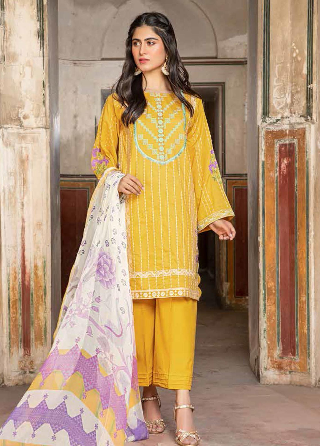 Charizma Embroidered Lawn Suits Unstitched 3 Piece CRZ21LS CSL-12 - Summer Collection