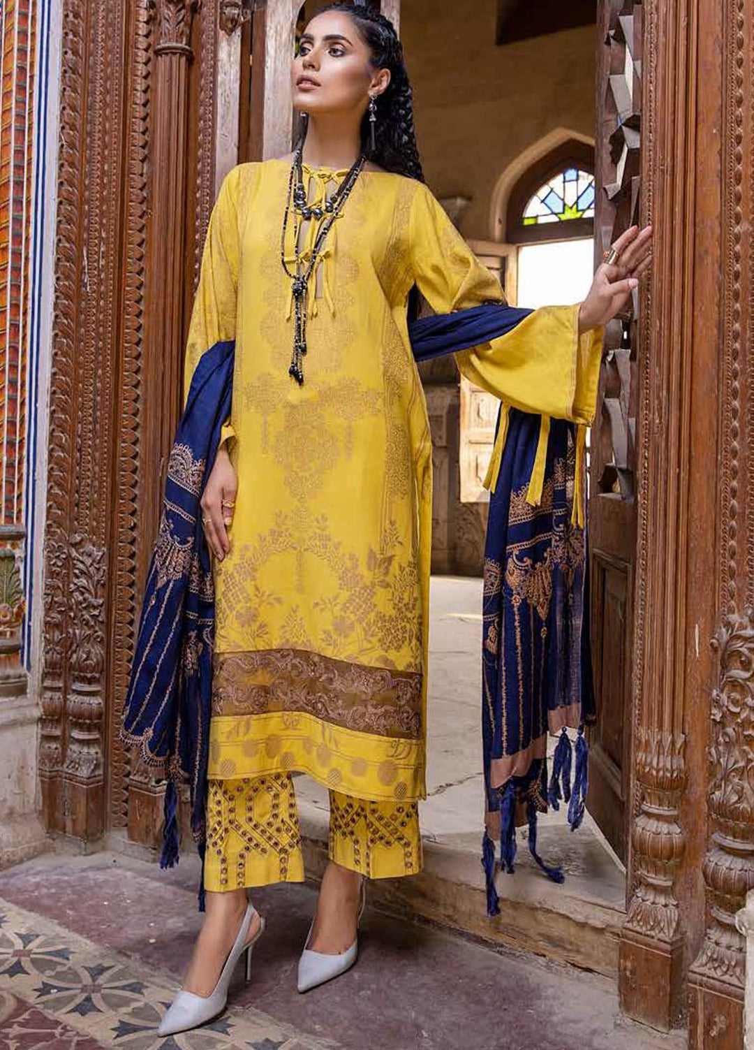 Charizma Embroidered  Leather Jacquard Suits Unstitched 3 Piece CRZ21LJ CLJ-14 - Winter Collection
