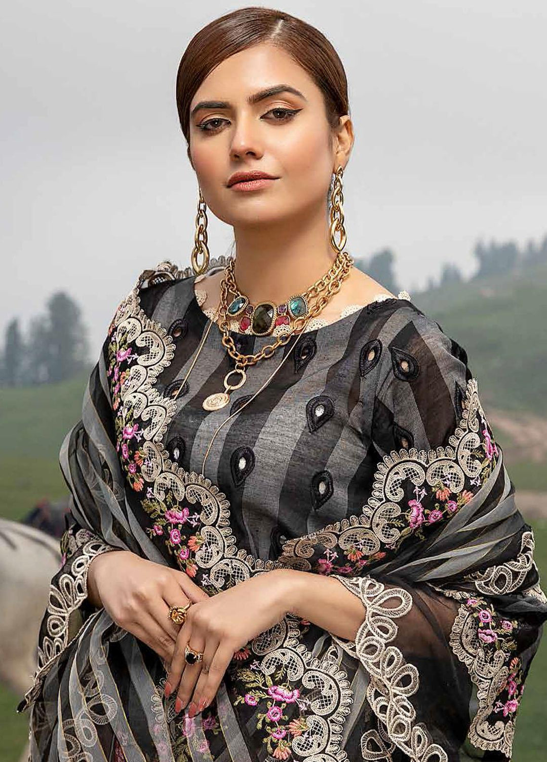 Charizma Embroidered Lawn Suits Unstitched 3 Piece CRZ21SM ED-09 - Festive Collection