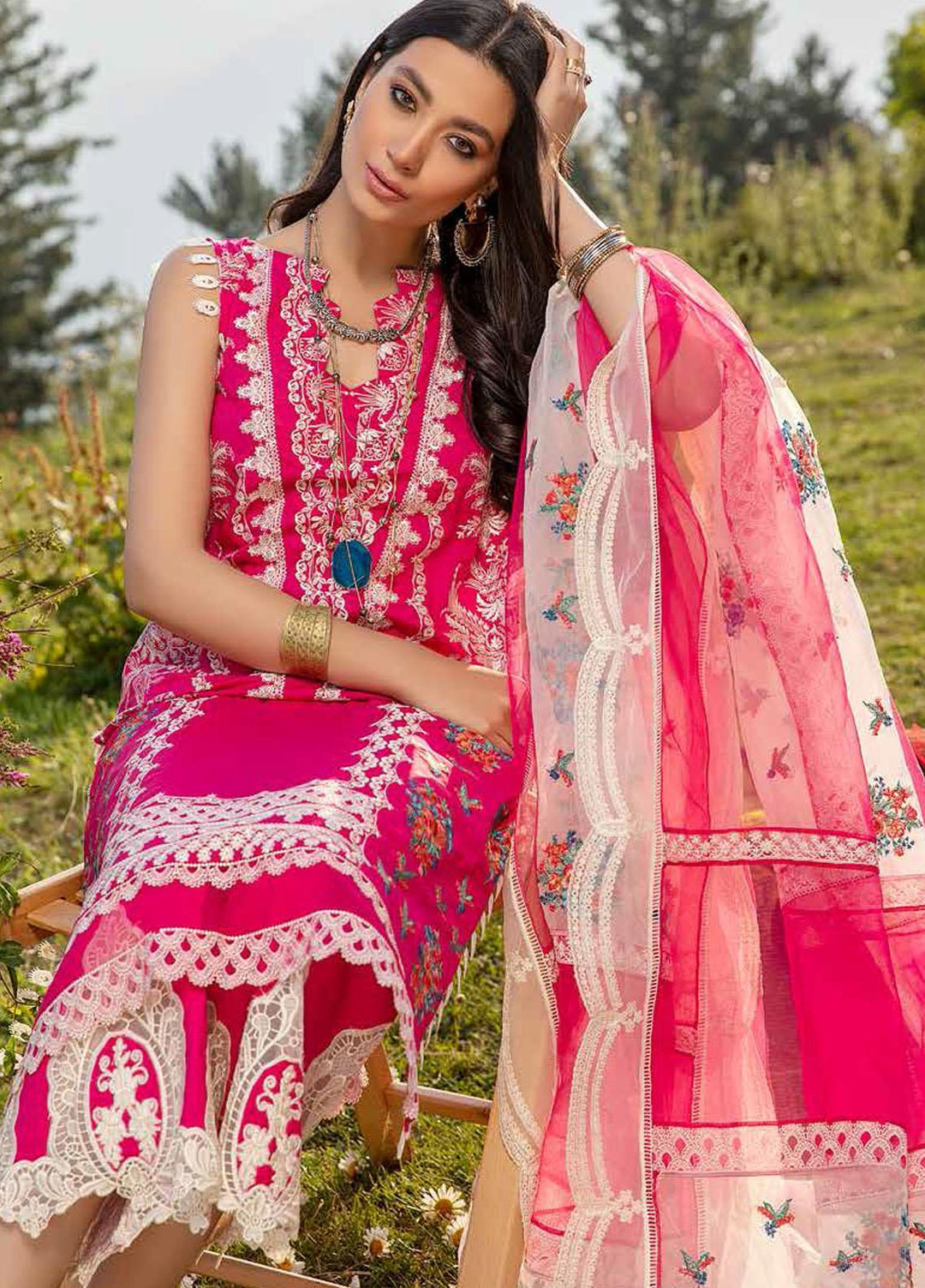 Charizma Embroidered Lawn Suits Unstitched 3 Piece CRZ21SM ED-11 - Festive Collection