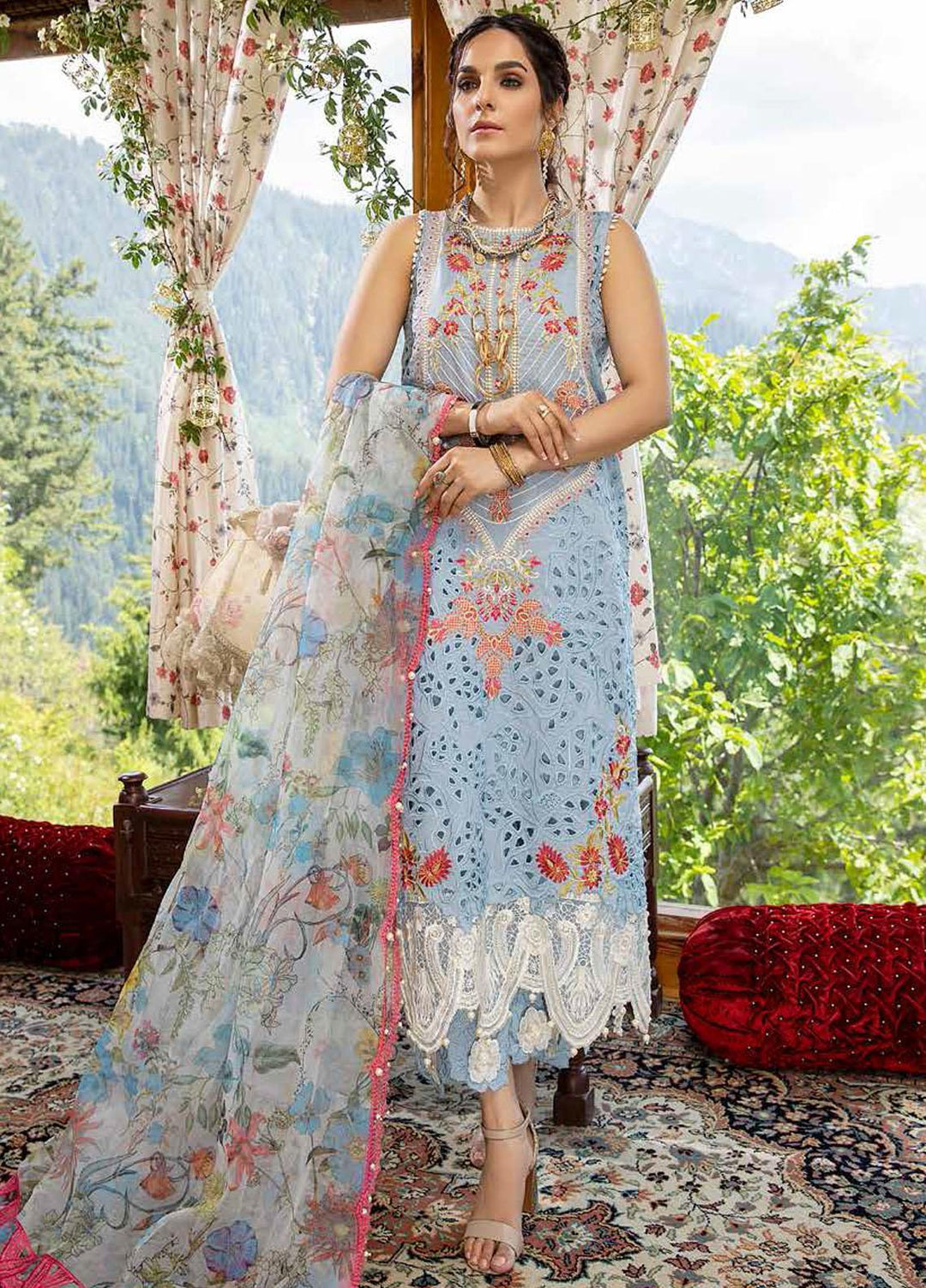 Charizma Embroidered Lawn Suits Unstitched 3 Piece CRZ21SM ED-12 - Festive Collection