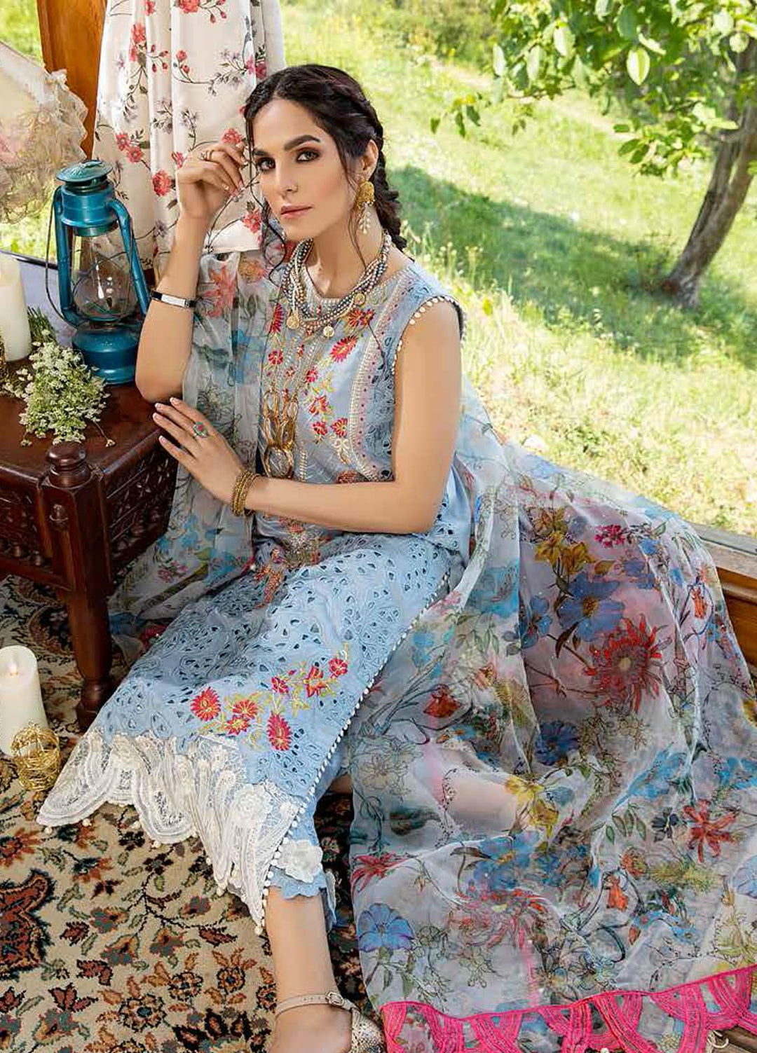 Charizma Embroidered Lawn Suits Unstitched 3 Piece CRZ21SM ED-12 - Festive Collection