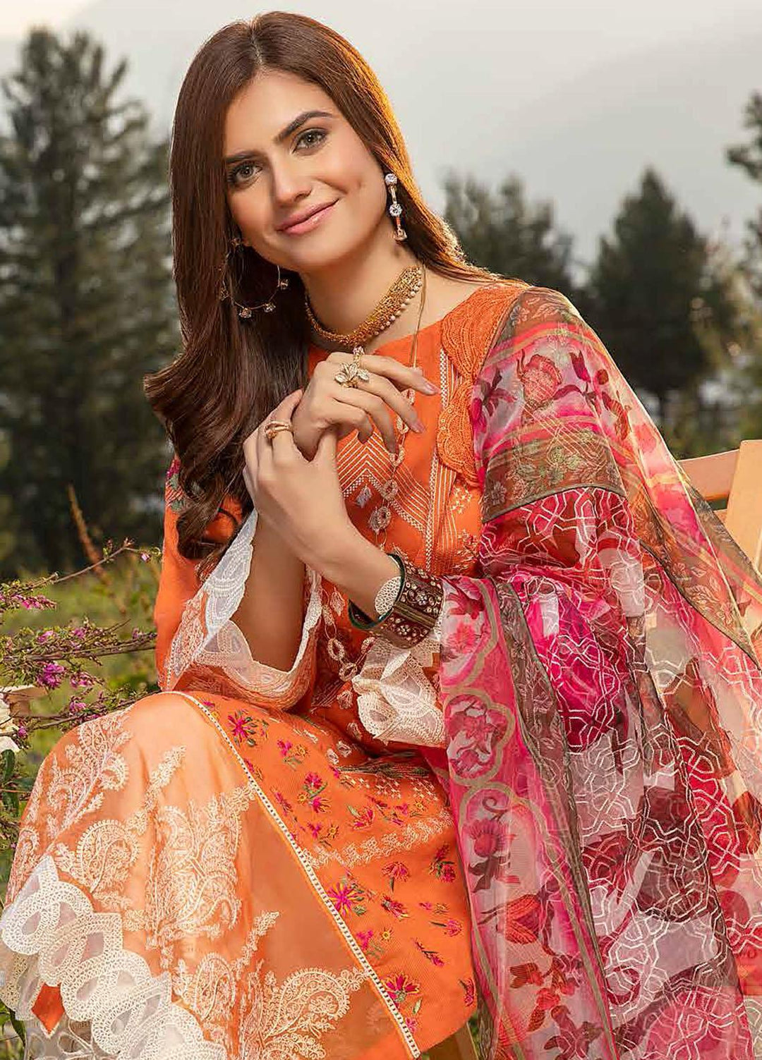 Charizma Embroidered Lawn Suits Unstitched 3 Piece CRZ21SM ED-13 - Festive Collection