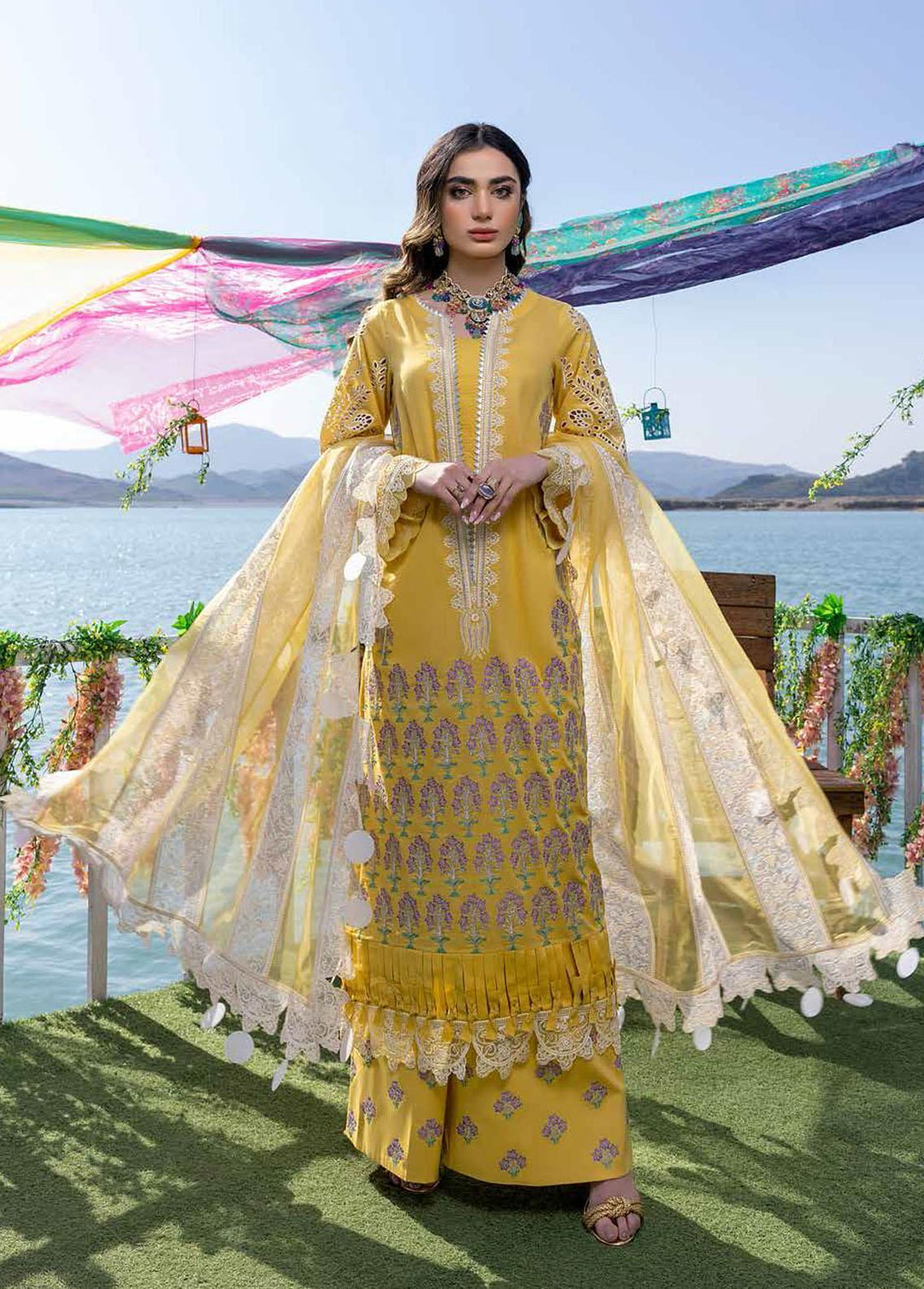 Charizma Embroidered Lawn Suits Unstitched 3 Piece CRZ22SS CFL-02A - Summer Collection