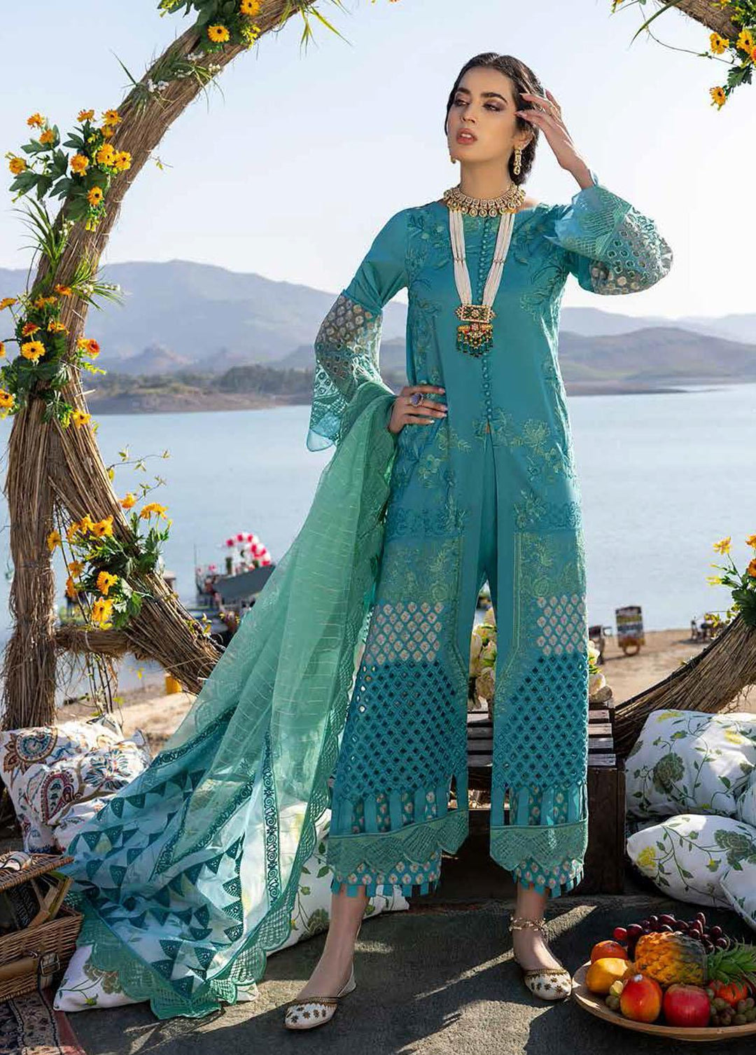 Charizma Embroidered Lawn Suits Unstitched 3 Piece CRZ22SS CFL-03A - Summer Collection
