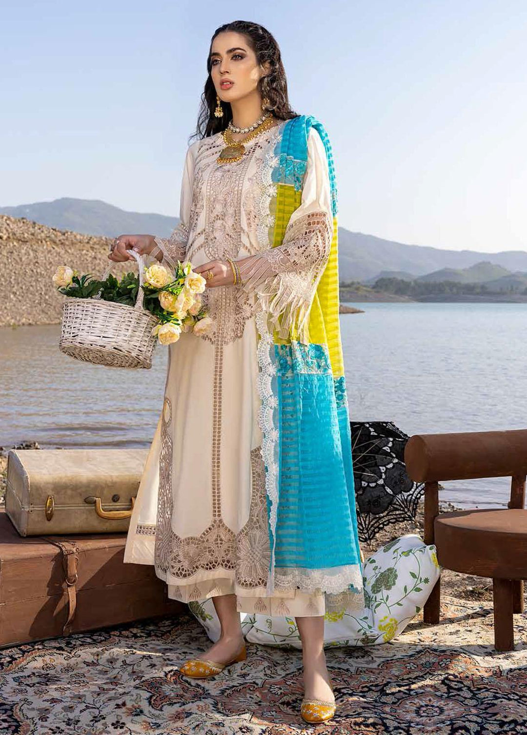 Charizma Embroidered Lawn Suits Unstitched 3 Piece CRZ22SS CFL-05 - Summer Collection