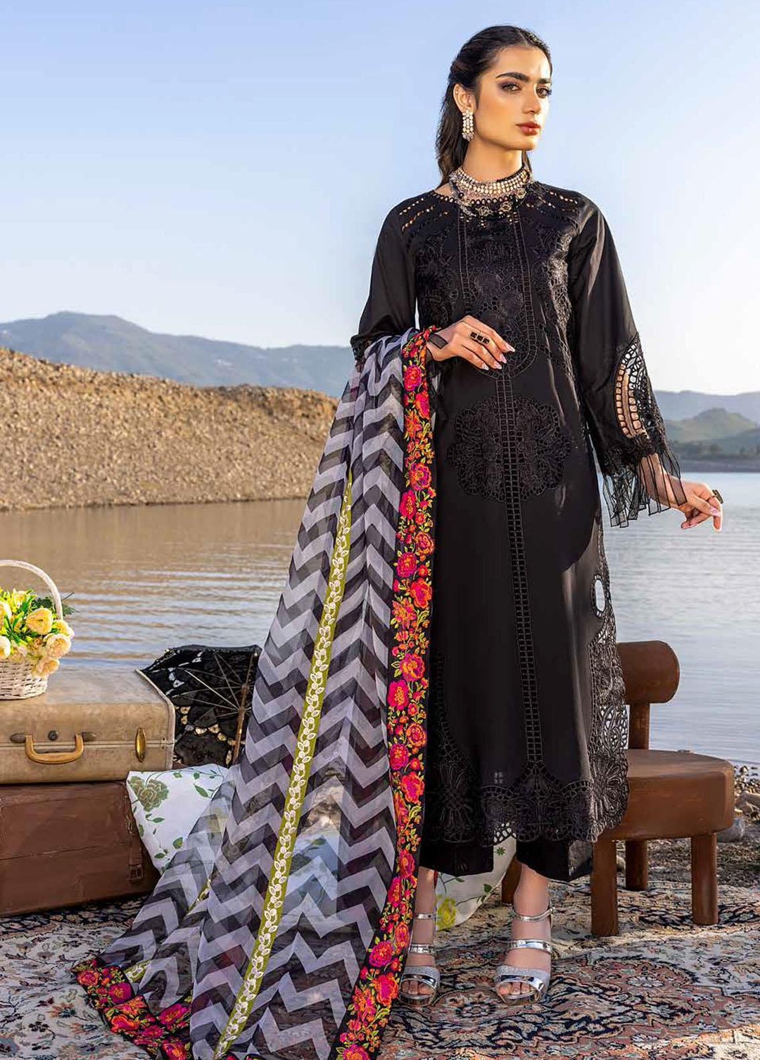Charizma Embroidered Lawn Suits Unstitched 3 Piece CRZ22SS CFL-05A - Summer Collection