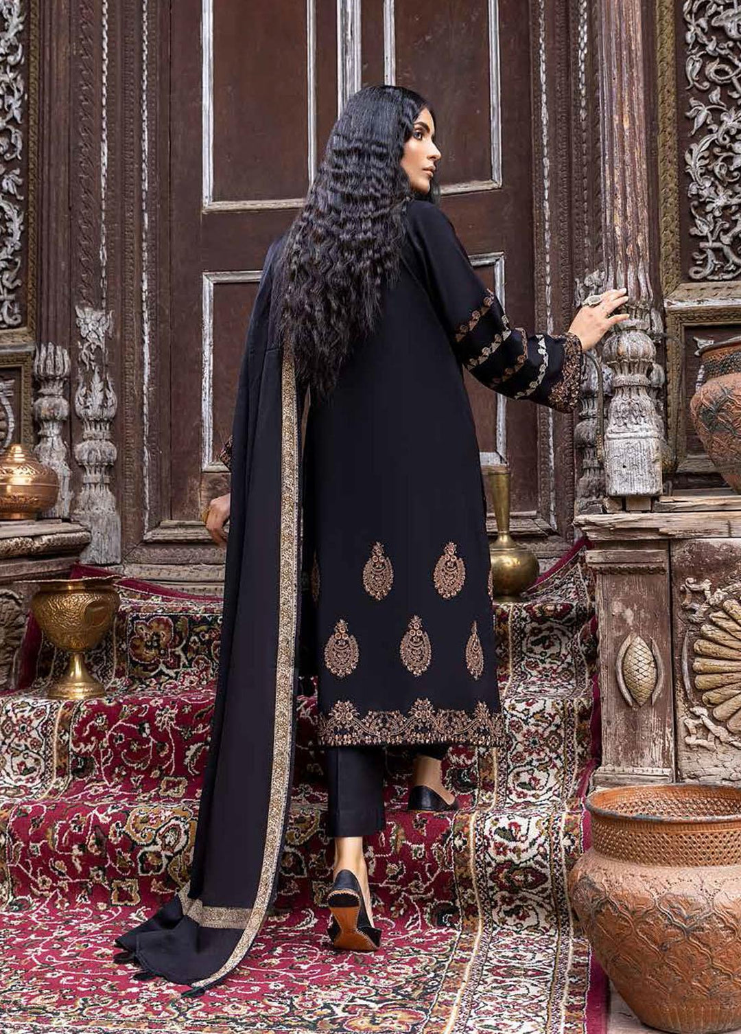 Signature Series By Charizma Embroidered Leather Peach Suits Unstitched 3 Piece CRZ22LP CSS-01 - Winter Collection