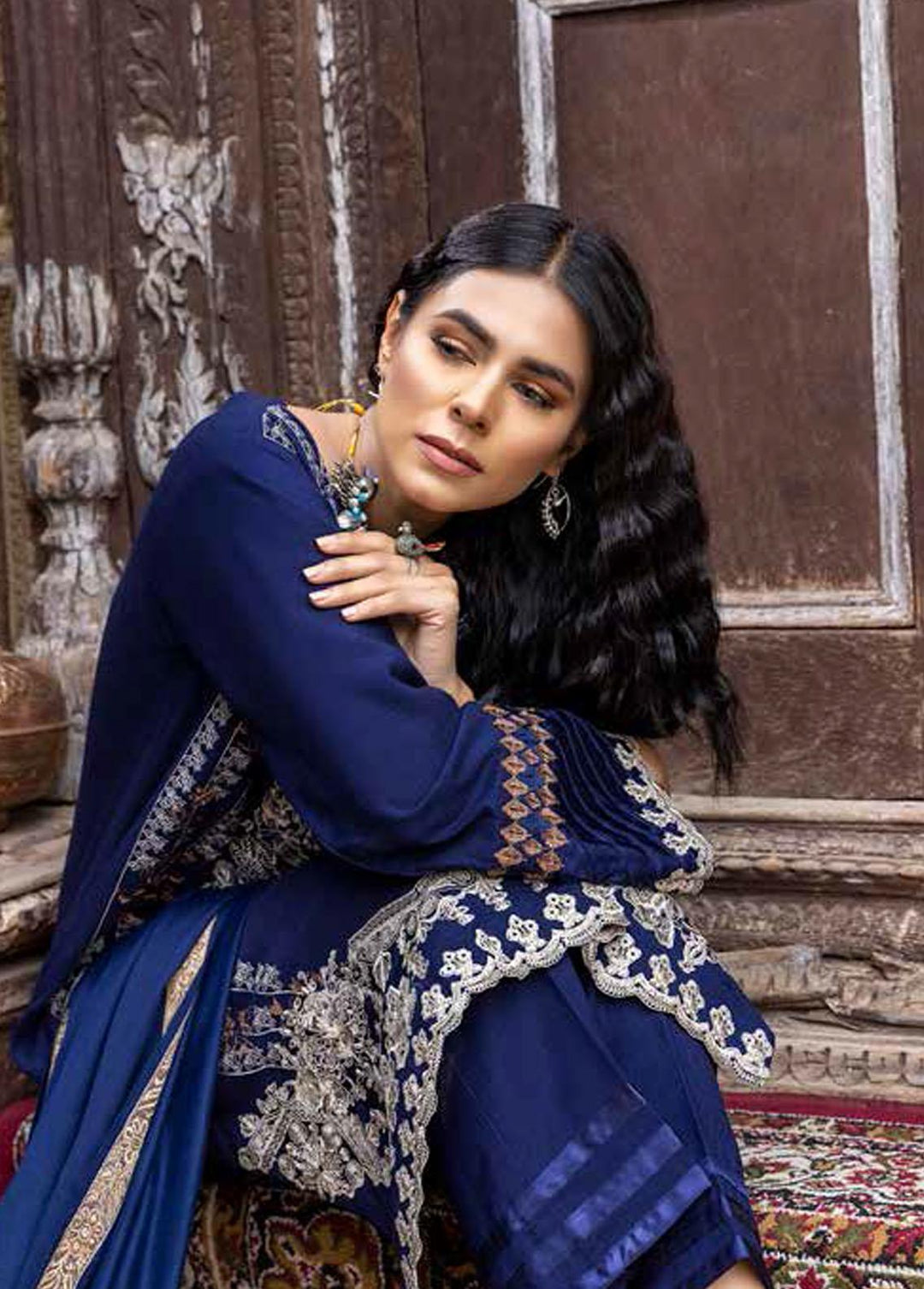 Signature Series By Charizma Embroidered Leather Peach Suits Unstitched 3 Piece CRZ22LP CSS-03 - Winter Collection