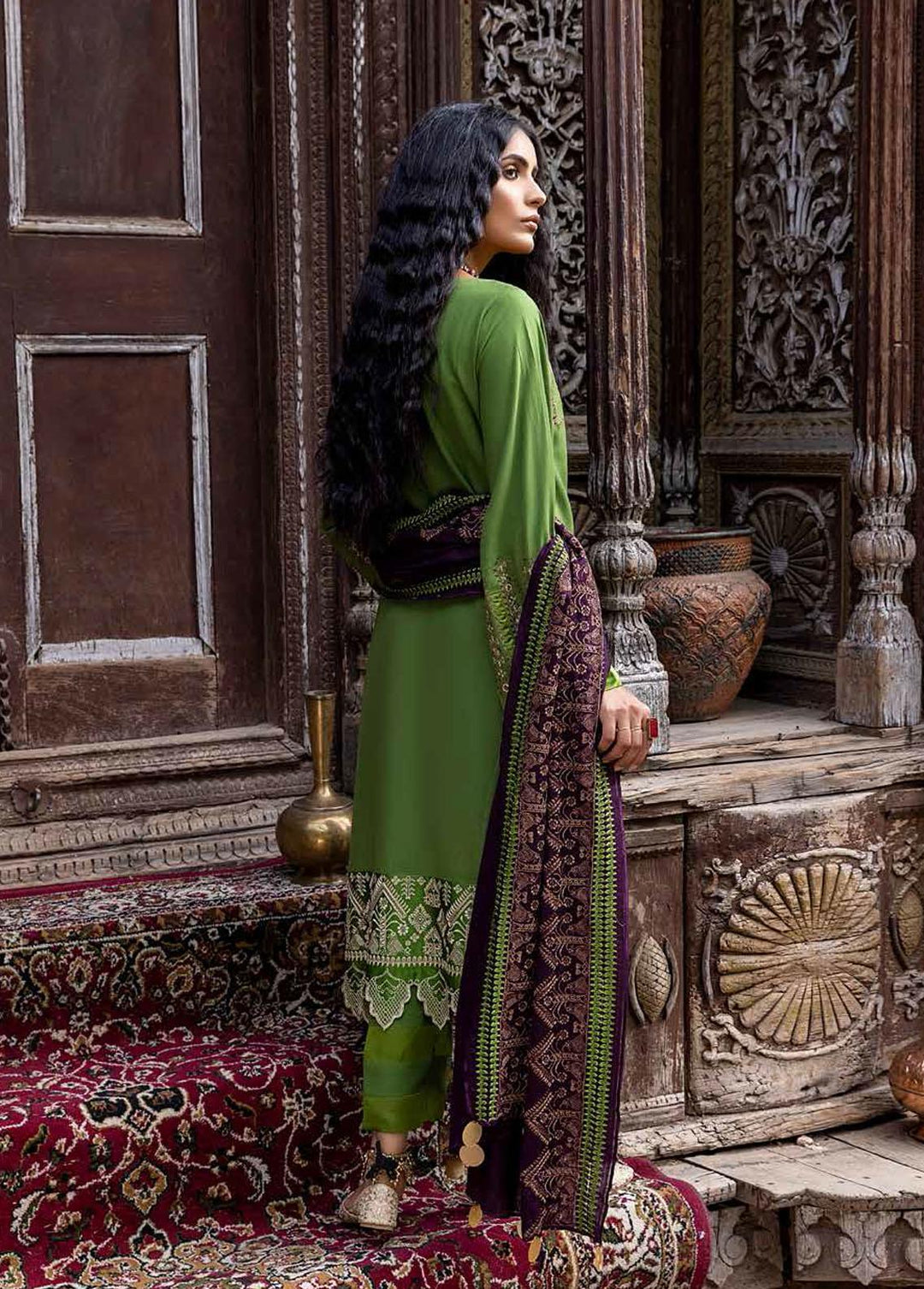 Signature Series By Charizma Embroidered Leather Peach Suits Unstitched 3 Piece CRZ22LP CSS-04 - Winter Collection