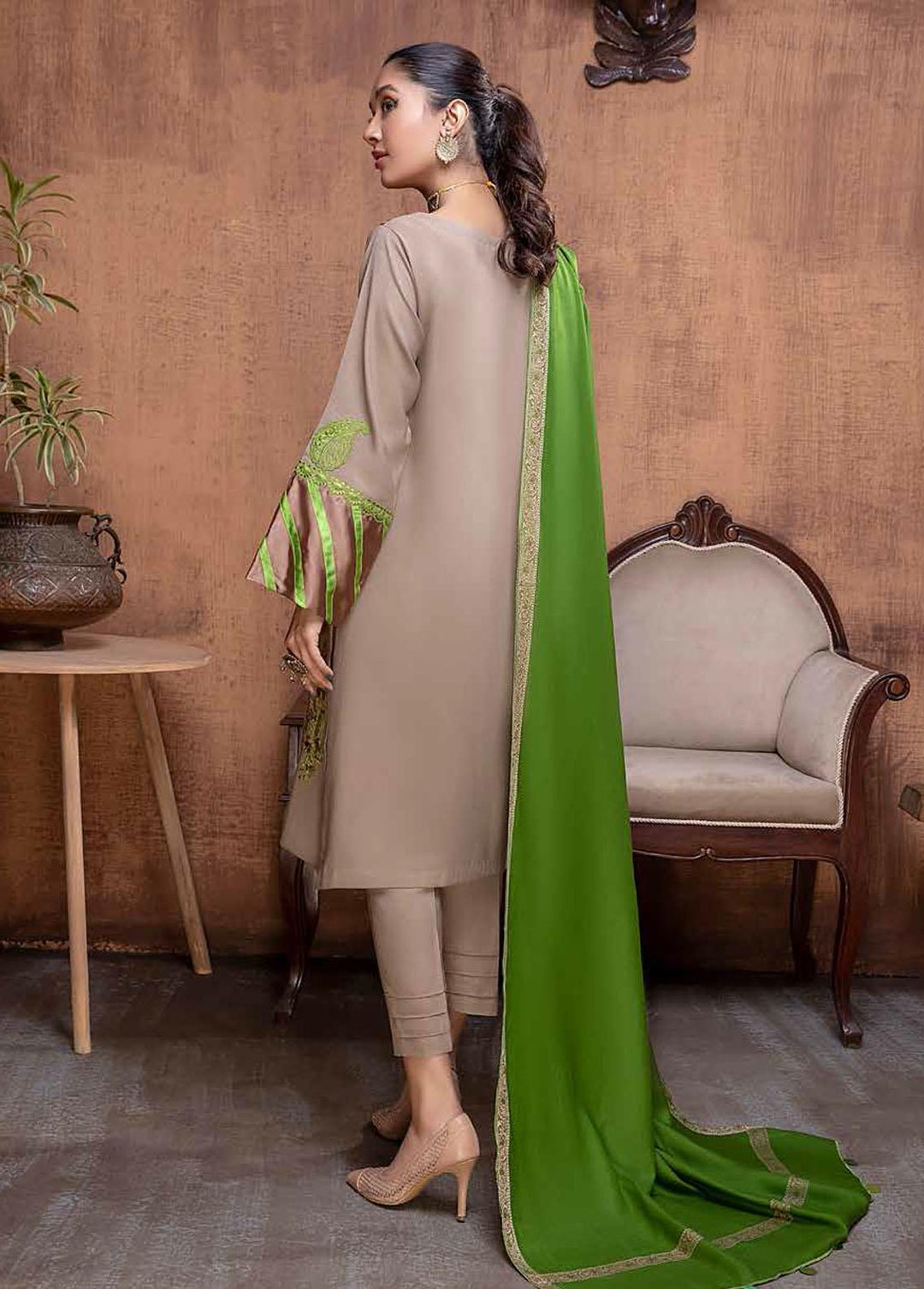 Signature Series By Charizma Embroidered Leather Peach Suits Unstitched 3 Piece CRZ22LP CSS-05 - Winter Collection