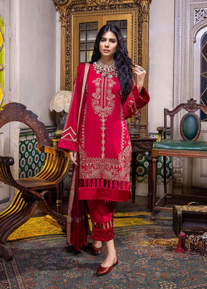 Signature Series By Charizma Embroidered Leather Peach Suits Unstitched 3 Piece CRZ22LP CSS-07 - Winter Collection