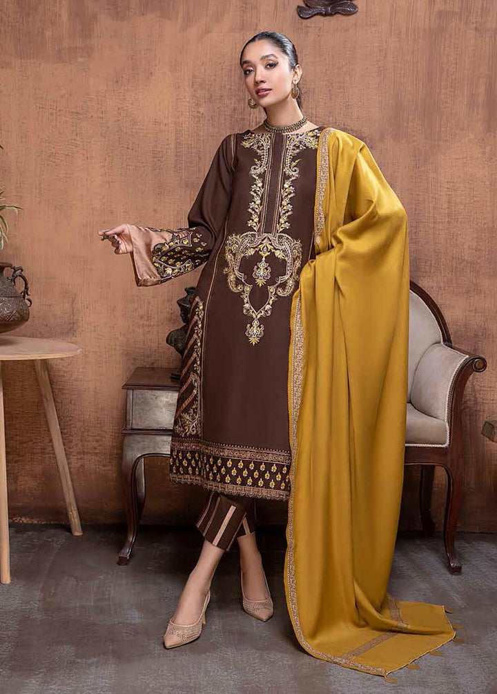 Signature Series By Charizma Embroidered Leather Peach Suits Unstitched 3 Piece CRZ22LP CSS-08 - Winter Collection