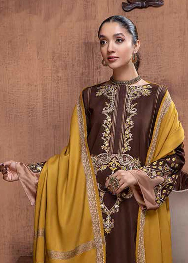 Signature Series By Charizma Embroidered Leather Peach Suits Unstitched 3 Piece CRZ22LP CSS-08 - Winter Collection