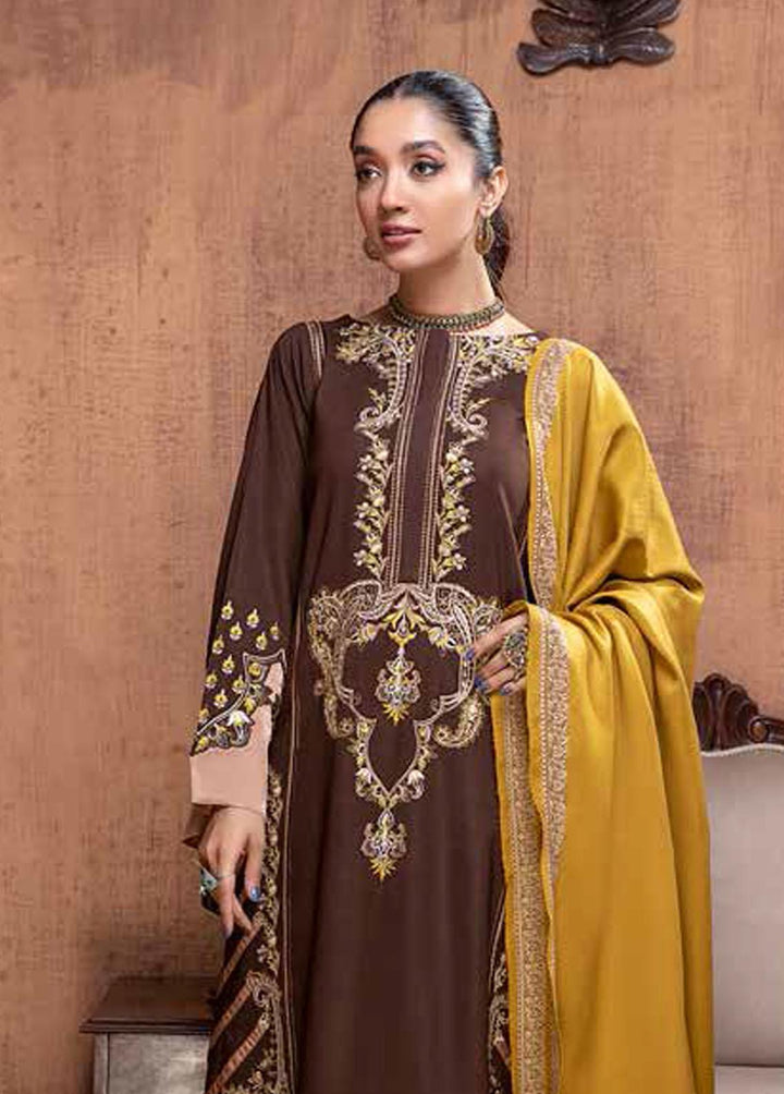 Signature Series By Charizma Embroidered Leather Peach Suits Unstitched 3 Piece CRZ22LP CSS-08 - Winter Collection