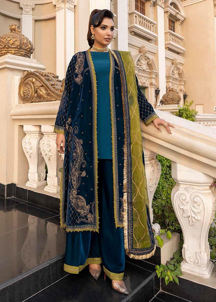 Charizma Embroidered Velvet Suits Unstitched 3 Piece CRZ22-V2 CV-07 - Luxury Collection