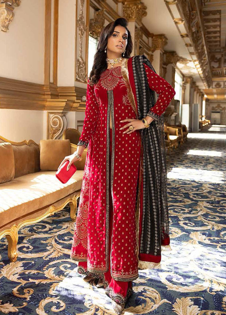 Charizma Embroidered Velvet Suits Unstitched 3 Piece CRZ22-V2 CV-08 - Luxury Collection