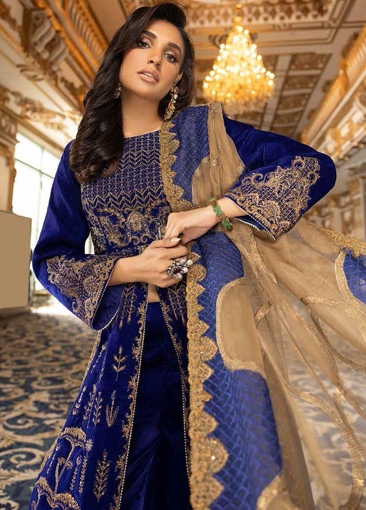 Charizma Embroidered Velvet Suits Unstitched 3 Piece CRZ22-V2 CV-09 - Luxury Collection