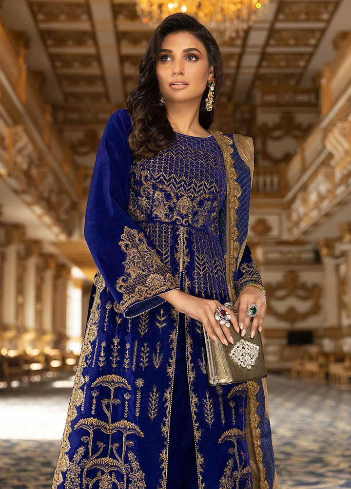 Charizma Embroidered Velvet Suits Unstitched 3 Piece CRZ22-V2 CV-09 - Luxury Collection