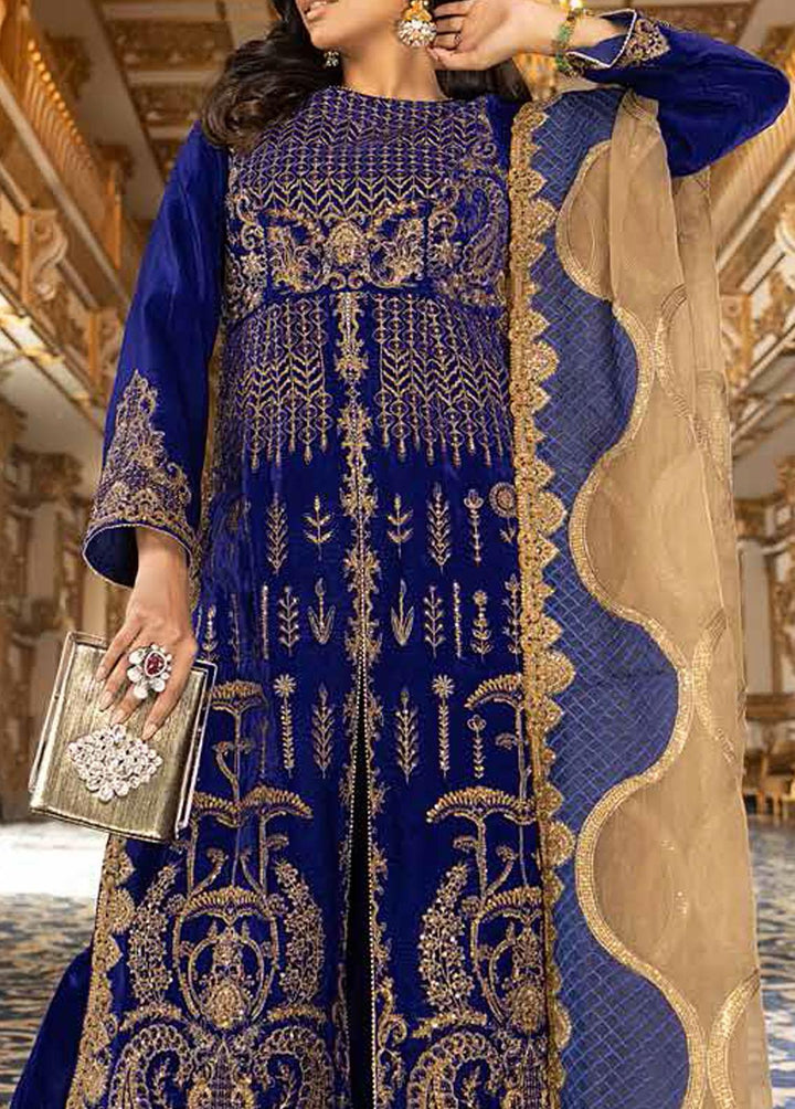 Charizma Embroidered Velvet Suits Unstitched 3 Piece CRZ22-V2 CV-09 - Luxury Collection