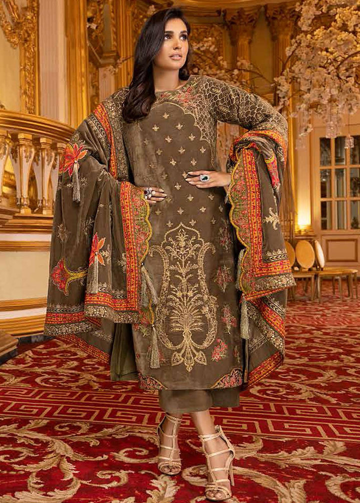 Charizma Embroidered Velvet Suits Unstitched 3 Piece CRZ22-V2 CV-10 - Luxury Collection