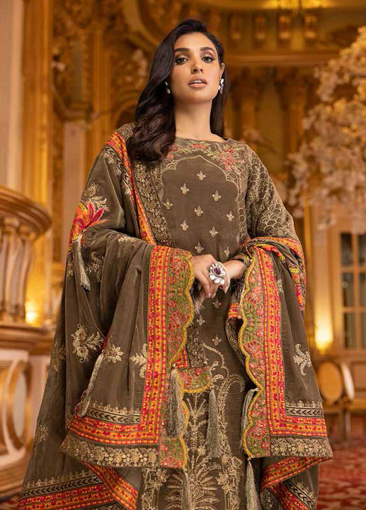 Charizma Embroidered Velvet Suits Unstitched 3 Piece CRZ22-V2 CV-10 - Luxury Collection