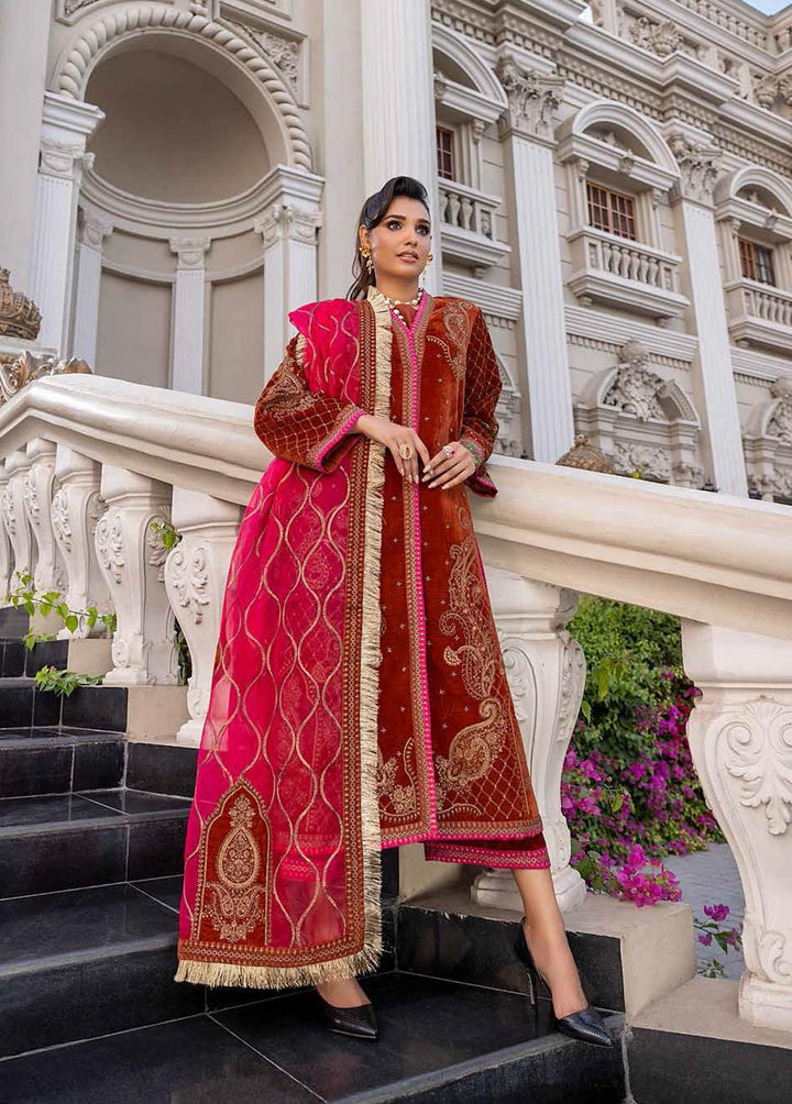 Charizma Embroidered Velvet Suits Unstitched 3 Piece CRZ22-V2 CV-12 - Luxury Collection
